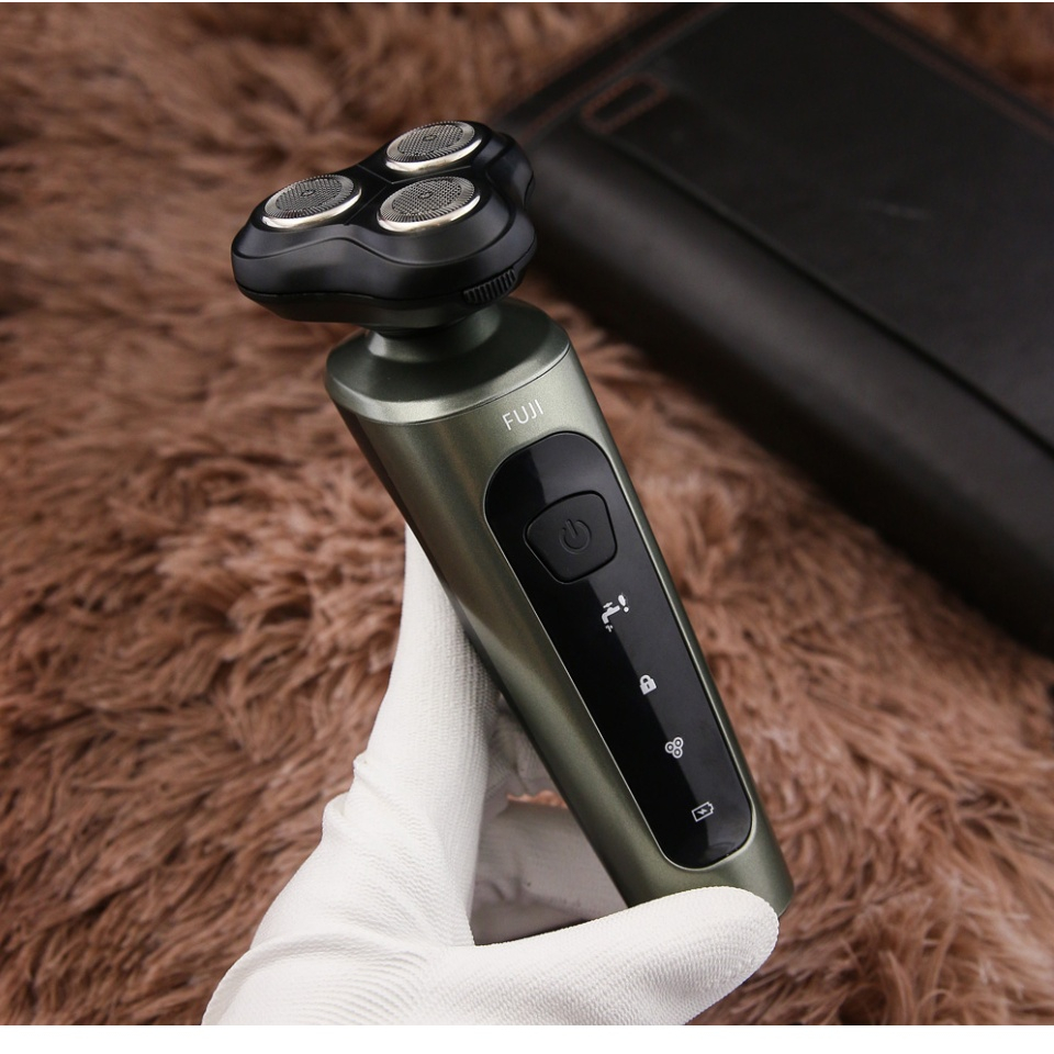 Máy cạo râu nam đa năng cầm tay Ova Fuji 9D 4in1 3 lưỡi kép kháng nước IPX7, tỉa lông mũi, rửa massage da mặt, tông đơ.