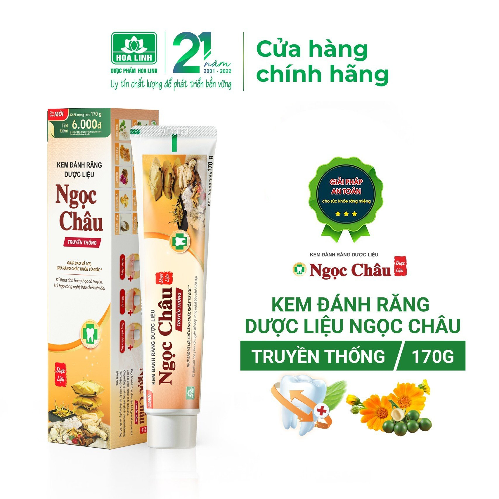 Kem đánh răng dược liệu Ngọc Châu Truyền thống 170g | BigBuy360 - bigbuy360.vn