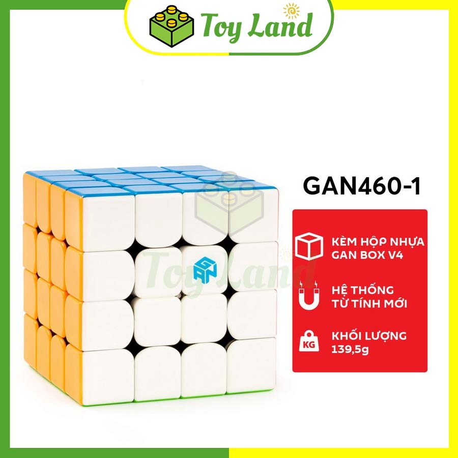 Rubik 4x4 Gan460 M Stickerless Rubic Gan 460 M 4 Tầng 4x4x4 Không Viền Đồ Chơi Lắp Ráp Xếp Hình