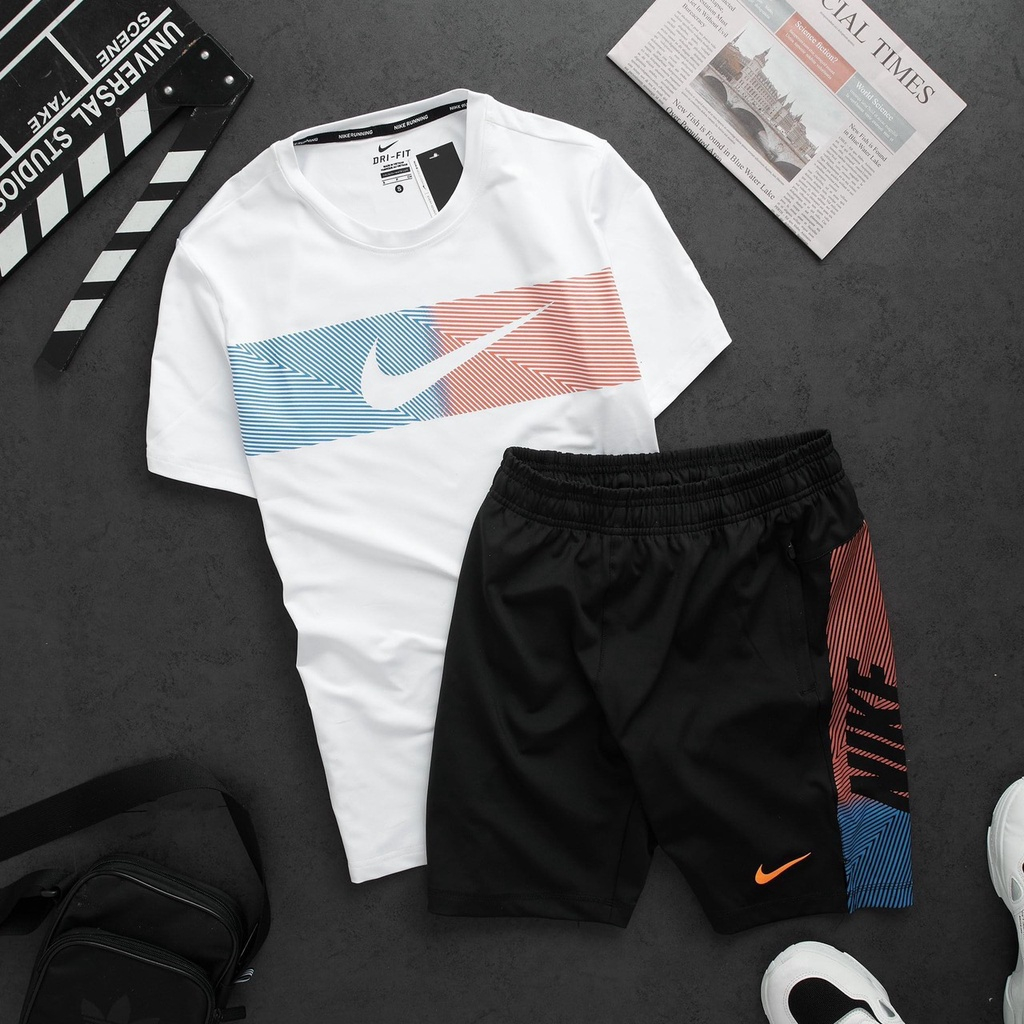 Đồ Bộ Thể Thao Nam, Bộ Nam Phối Xanh Đỏ Ngang Ngực Chất Liệu Thun Lạnh Mềm Mịn Thoáng Mát, Lịch Sự, Nam Tính