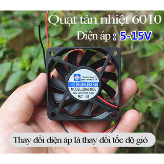 Quạt tản nhiệt 6010, quạt làm mát không chổi than 12v điện áp 5-15V