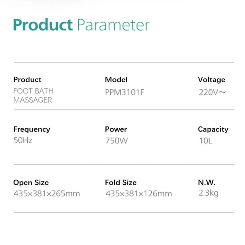 Bồn ngâm kiêm máy massage chân Thương hiệu Philips Hà Lan cao cấp PPM3101F - HÀNG CHÍNH HÃNG, 1 NĂM BẢO HÀNH
