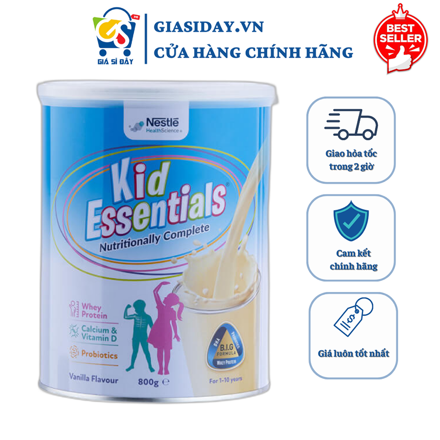 Sữa Kid Essentials Nestle Úc Vị Vani - Sữa Bột Công Thức 800g
