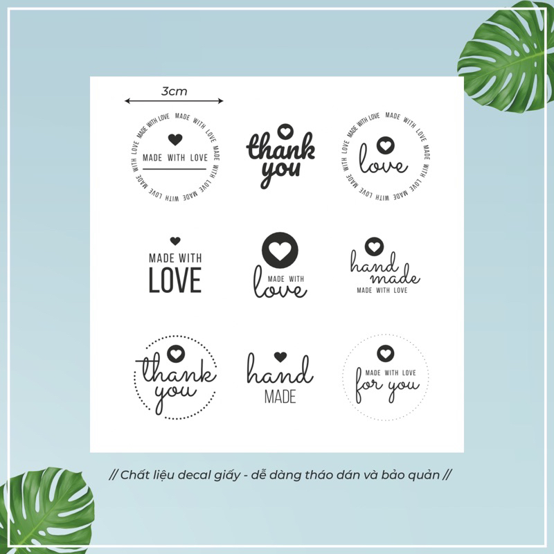 Combo Tem Dán THANK YOU giá rẻ - Kích Thước 3cm 🔥