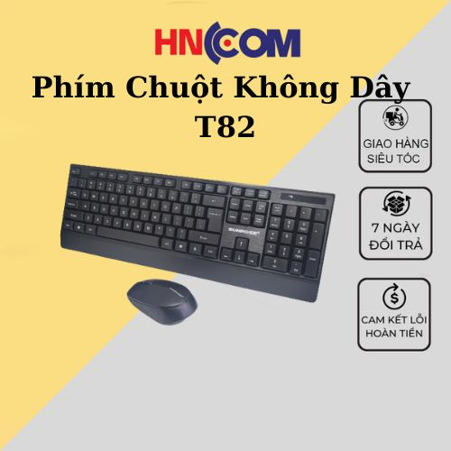 Bộ Bàn Phím Và Chuột Không Dây Cao Cấp Sunrose T82 Tặng Kèm Pin bảo hành 12 tháng