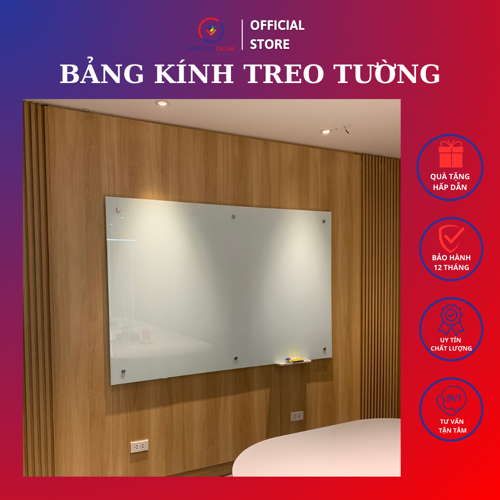 Bảng kính treo tường viết Bút Lông