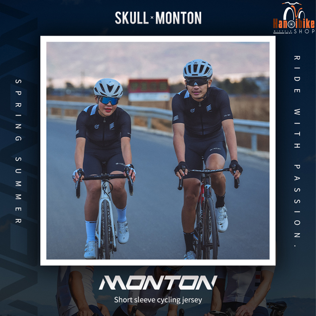 Áo đạp xe ngắn tay Monton x Skull trang phục thường ngày 2023