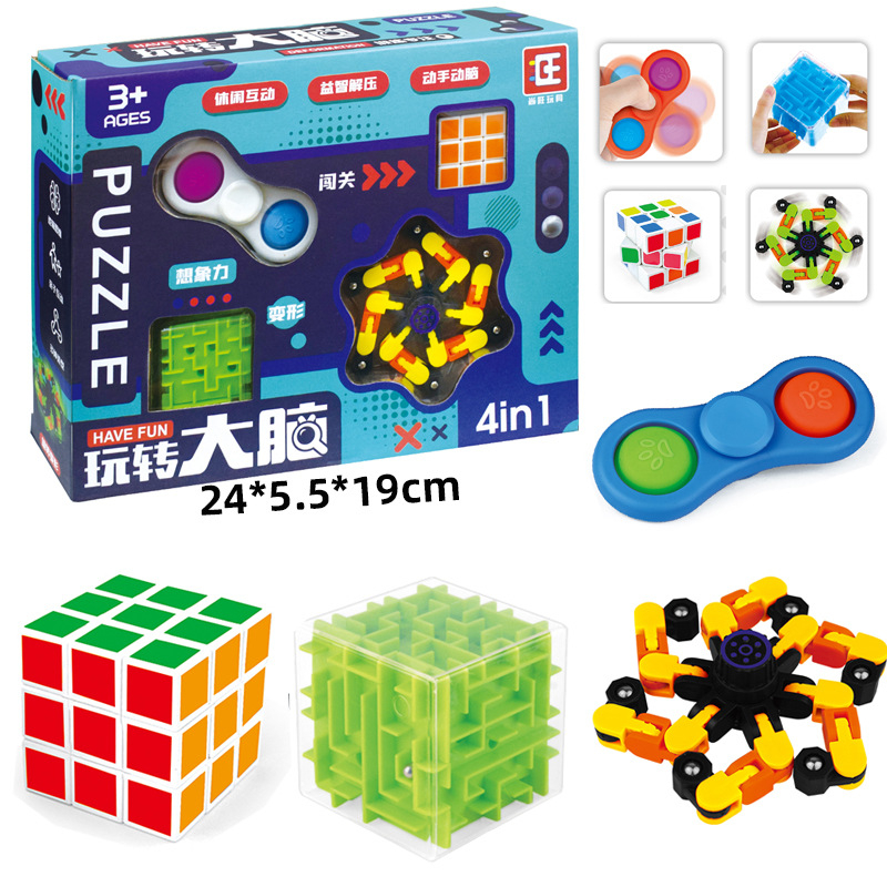 Đồ chơi giáo dục giải đố khối lập phương đa năng, rubik biến thể phát