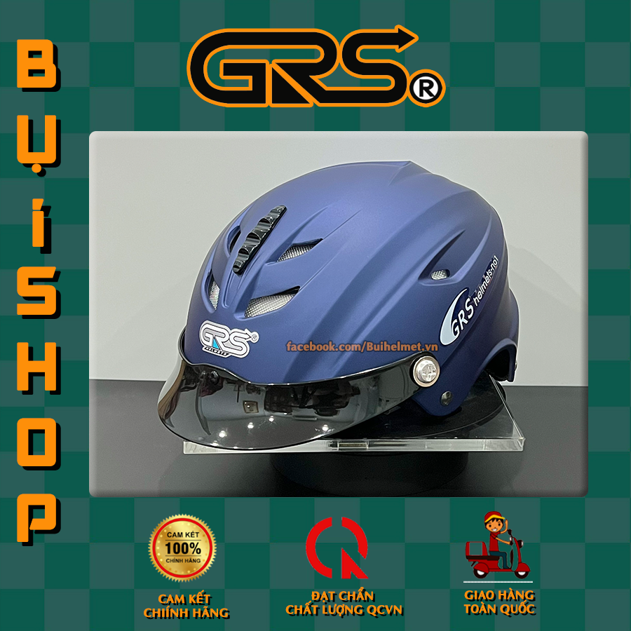 Mũ bảo hiểm nửa đầu GRS A760 FULL ĐỦ MÀU - Nón sơn tĩnh điện siêu bền màu Helmet nón 1/2 100% công nghệ Đài Loan