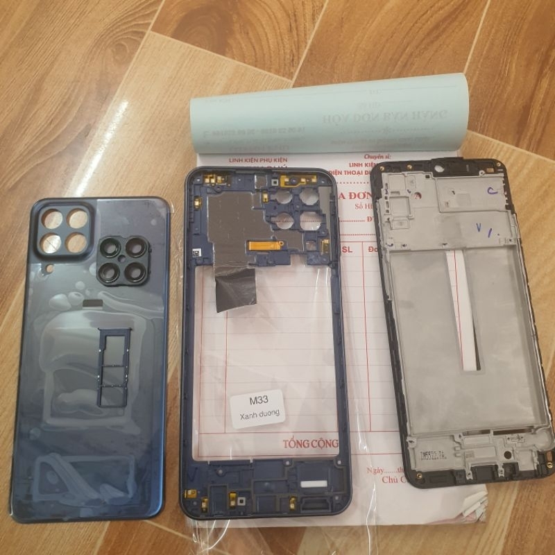 Vỏ samsung M33 đủ bộ có khay sim khung sườn nút volum