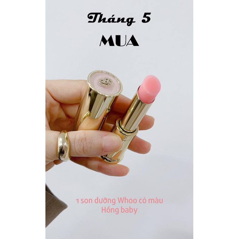 - Set son dưỡng whoo pink k màu tặng son kem đỏ mini