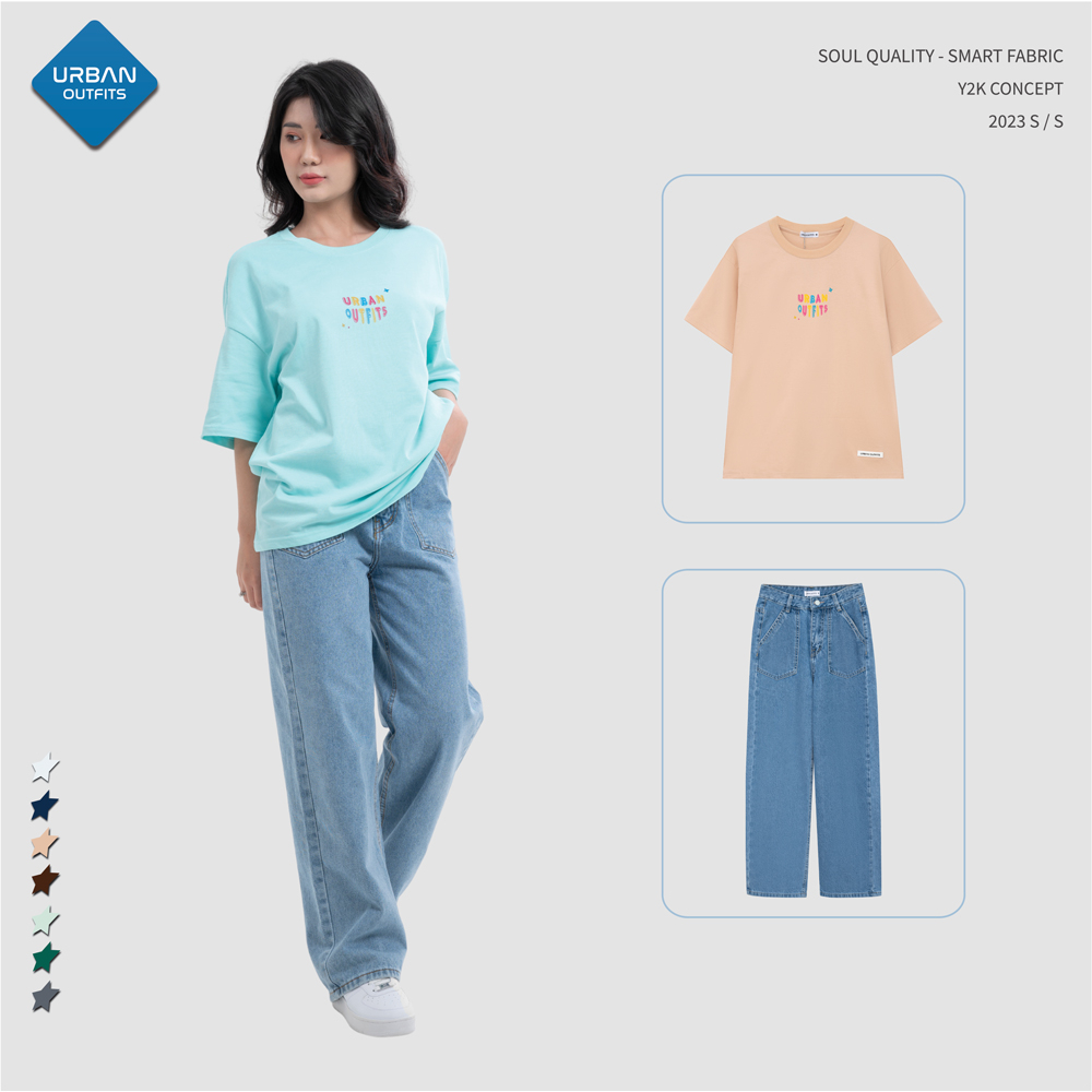 Áo Thun Nữ Tay Lỡ In Color Pop OVS002 Urban Outfits / Chloé