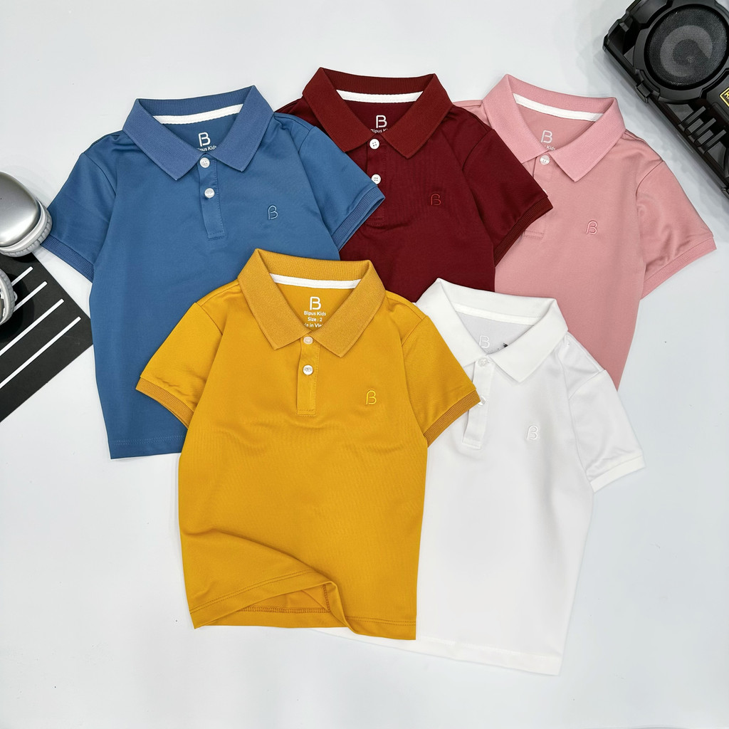 Áo phông polo trơn CHO BÉ trai, bé gái, chất liệu LACOST thấm hút mồ hôi tốt, thoải mái khi vận động APL002