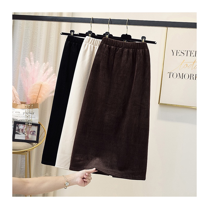 Chân váy dáng A xẻ tà chất tăm nhũ siêu xinh dành cho Bigsize