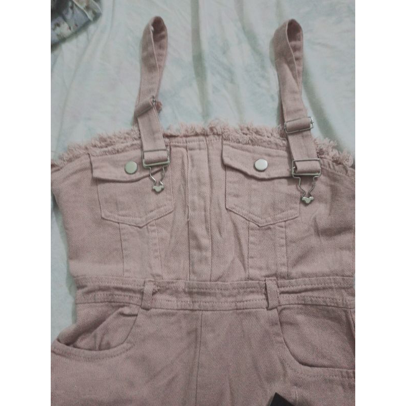 Sẵn ngắn - Yếm đầm denim dáng dài tua rua màu hồng nâu váy yếm maxi dáng basic phong cách tiểu thư cho nữ