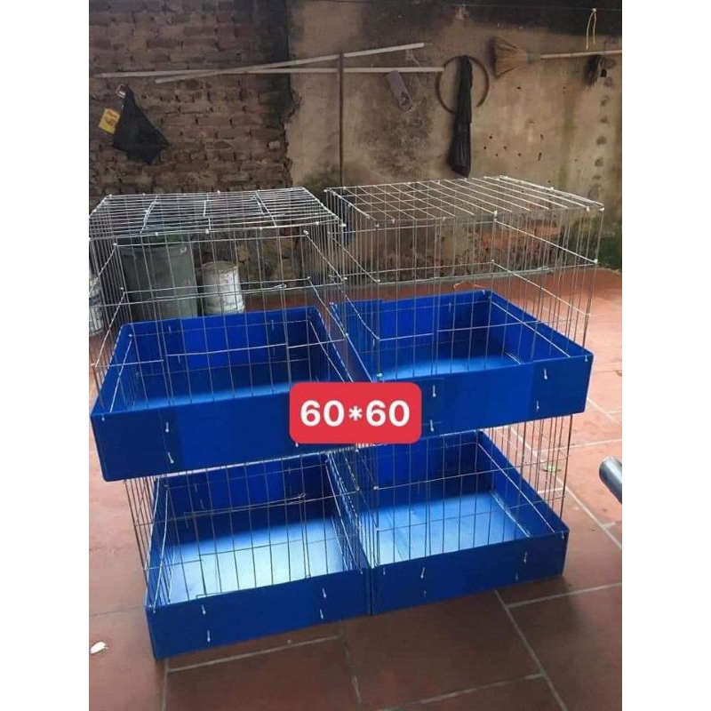 lồng 60 vuông+khay+áo bách hóa gà chọi