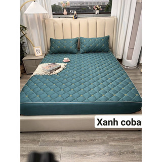 Ga gối lụa sateen trần bông mẫu mới 2023, ga giường vỏ gối phi lụa thêu thương hiệu kèm vỏ gối cao cấp đủ size