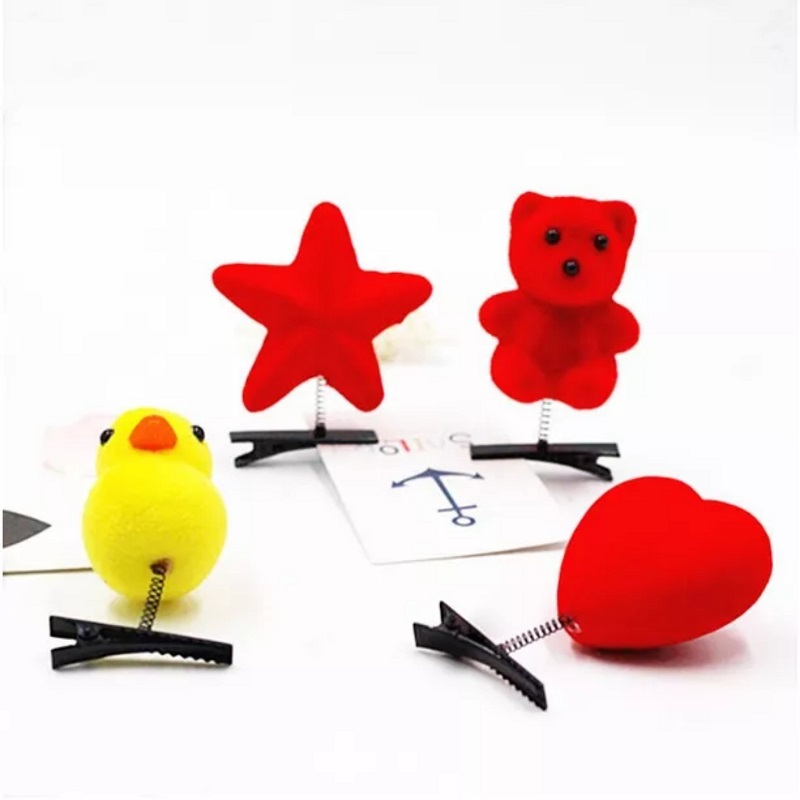 Kẹp tóc bông lò xo hoạt hình 4*3,5cm / Cài tóc rung rinh cute