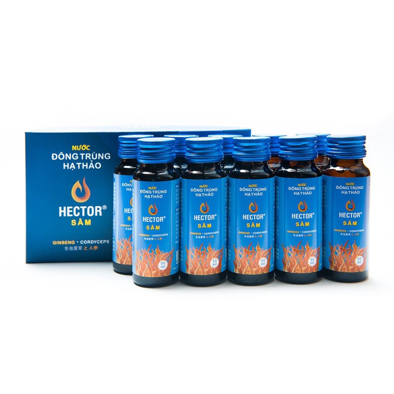 Nước Đông Trùng Hạ Thảo Hector Sâm Hộp 10 Chai Hector Cordyceps Ginseng