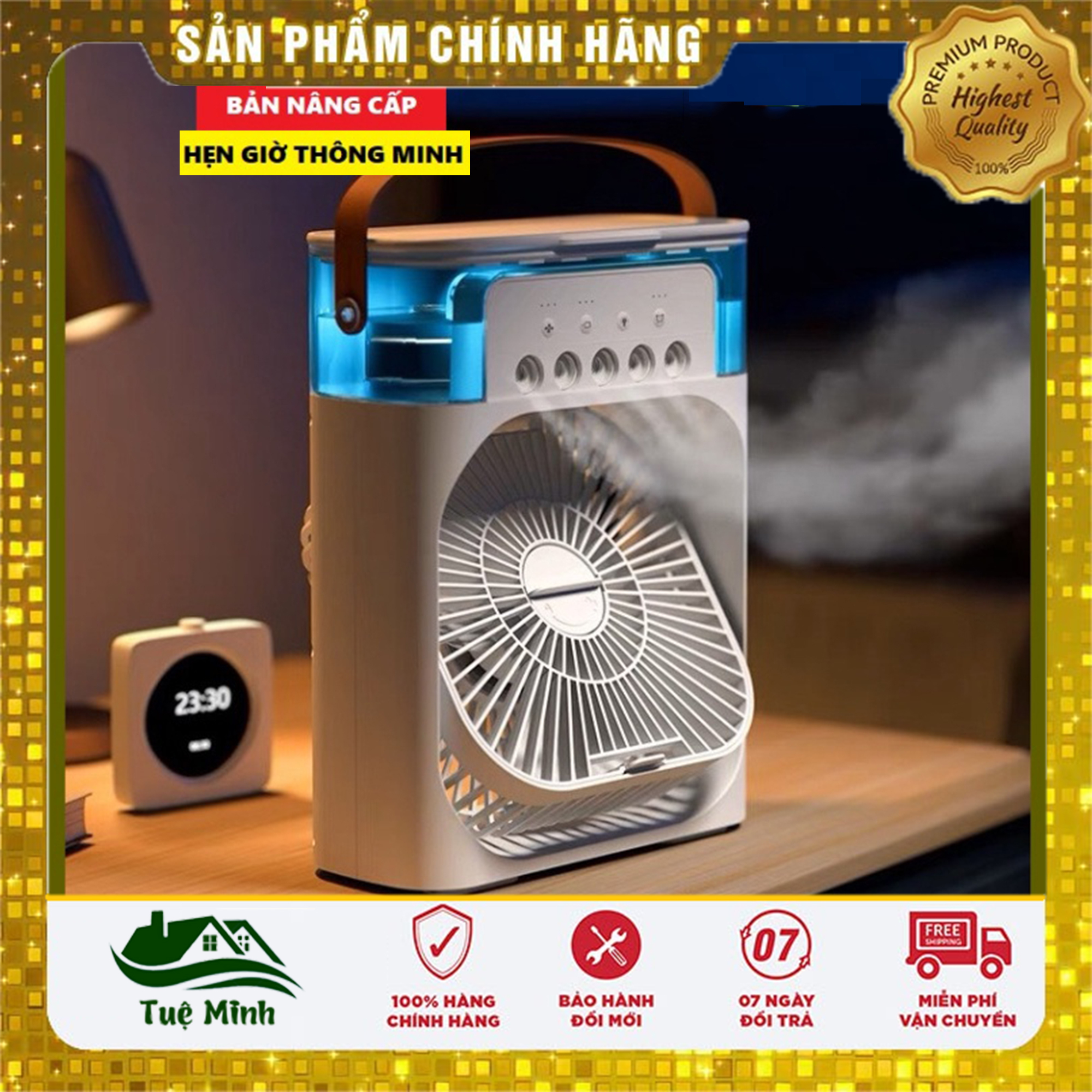 Quạt Đá Điều Hòa Hơi Nước Mini Để Bàn - Quạt Điều Hòa Mini Có Khay Chứa Đá – BH 6 Tháng GDTM