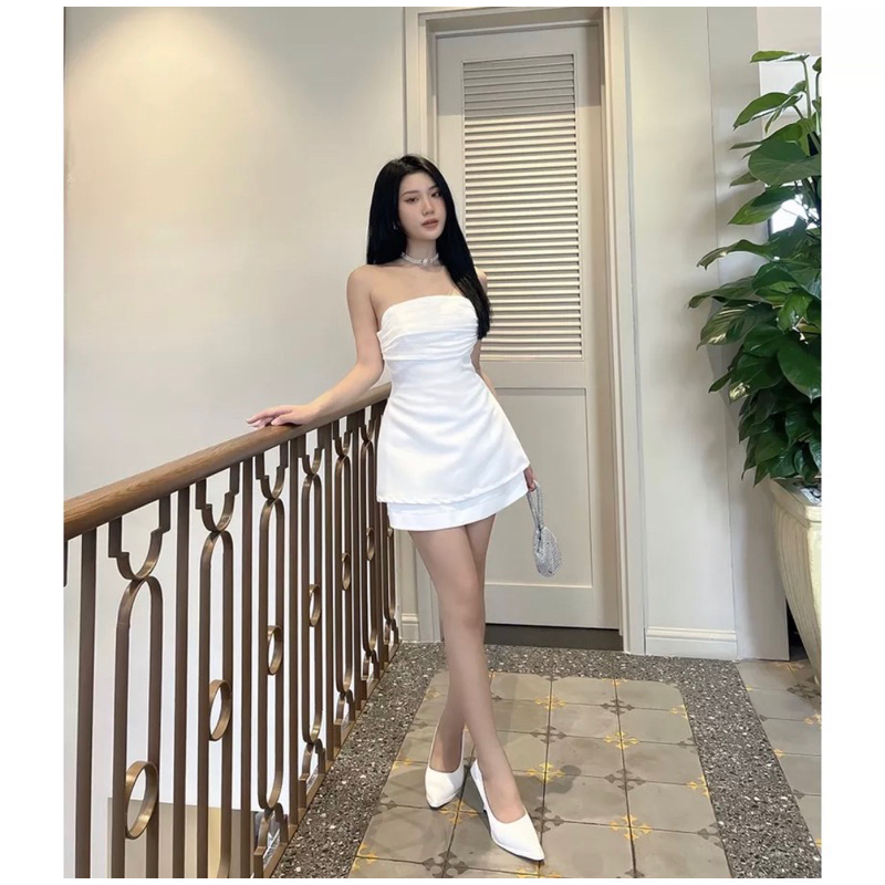 Áo peplum cup ngực xếp nhún trễ vai TK1270