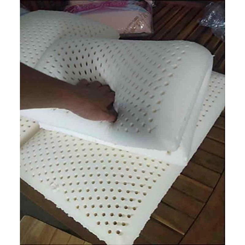 Gối cao su THIÊN NHIÊN 100% size 45.65 cao 12cm siêu êm, mềm ,thoáng mát bh 15 năm