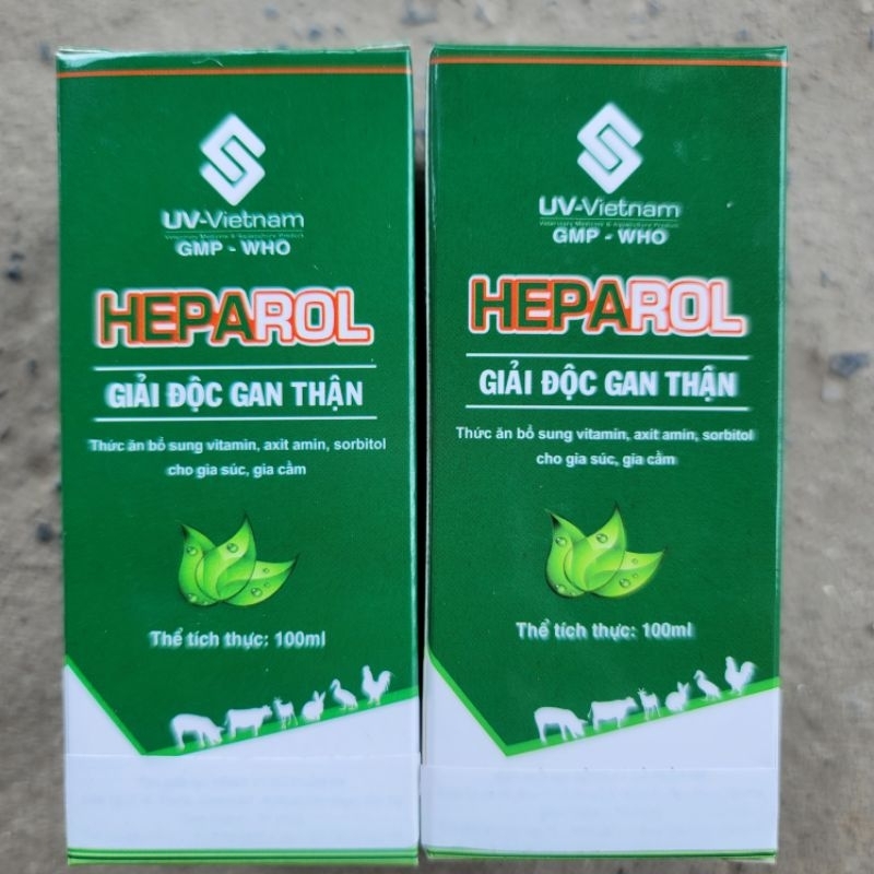 Chai Heparol 100ml giải độc gan thận cho thú cưng có bổ sung vitamin, axit amin, sorbitol