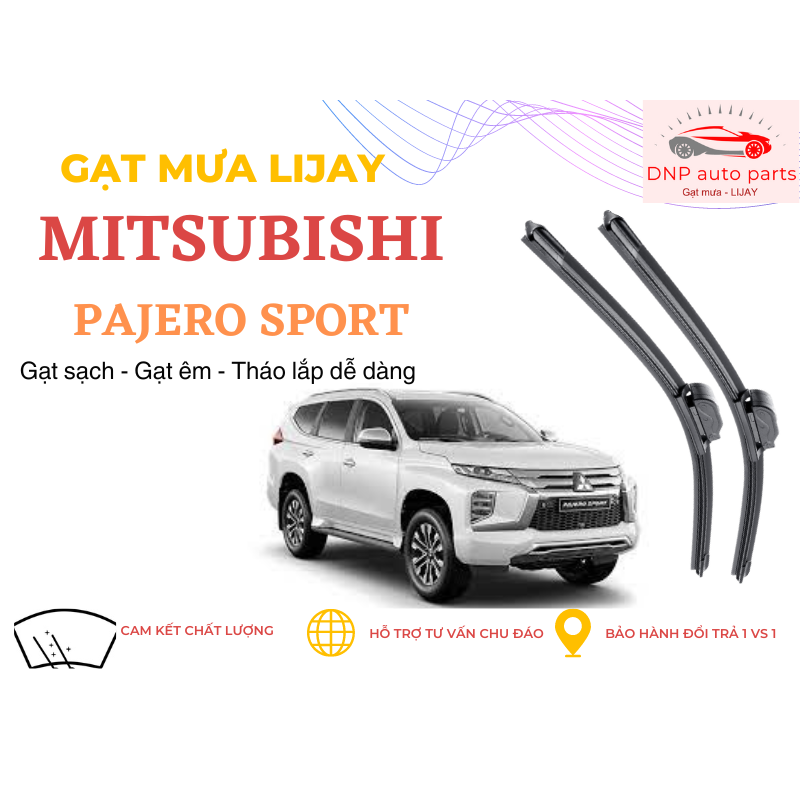 Gạt mưa ô tô LIJAY cho MITSUBISHI PAJERO SPORT - Silicon thân mềm chính hãng