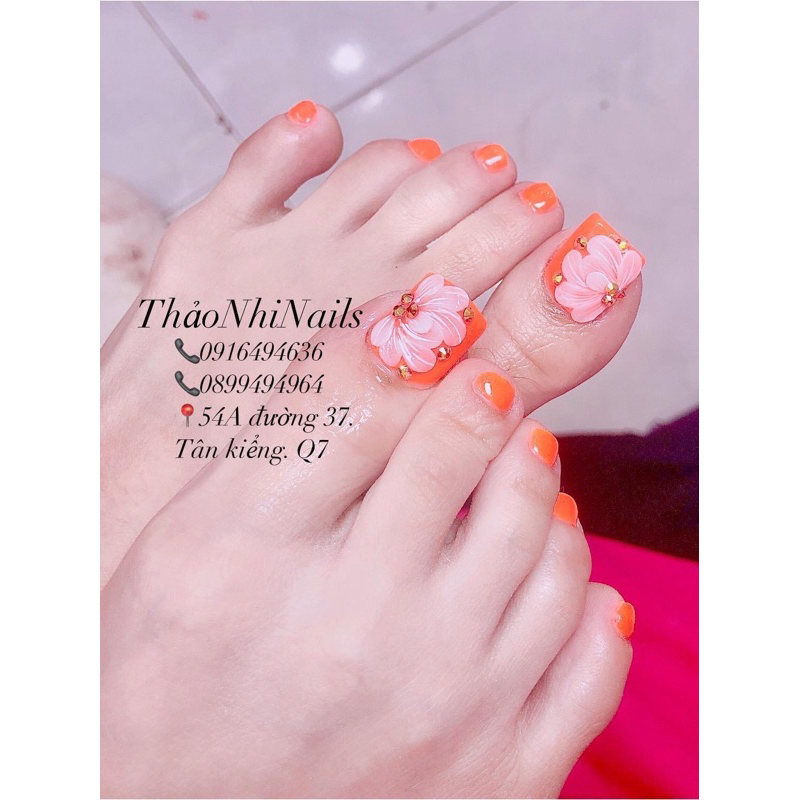 Hoa bột nail - Hoa cúc trang trí móng chân