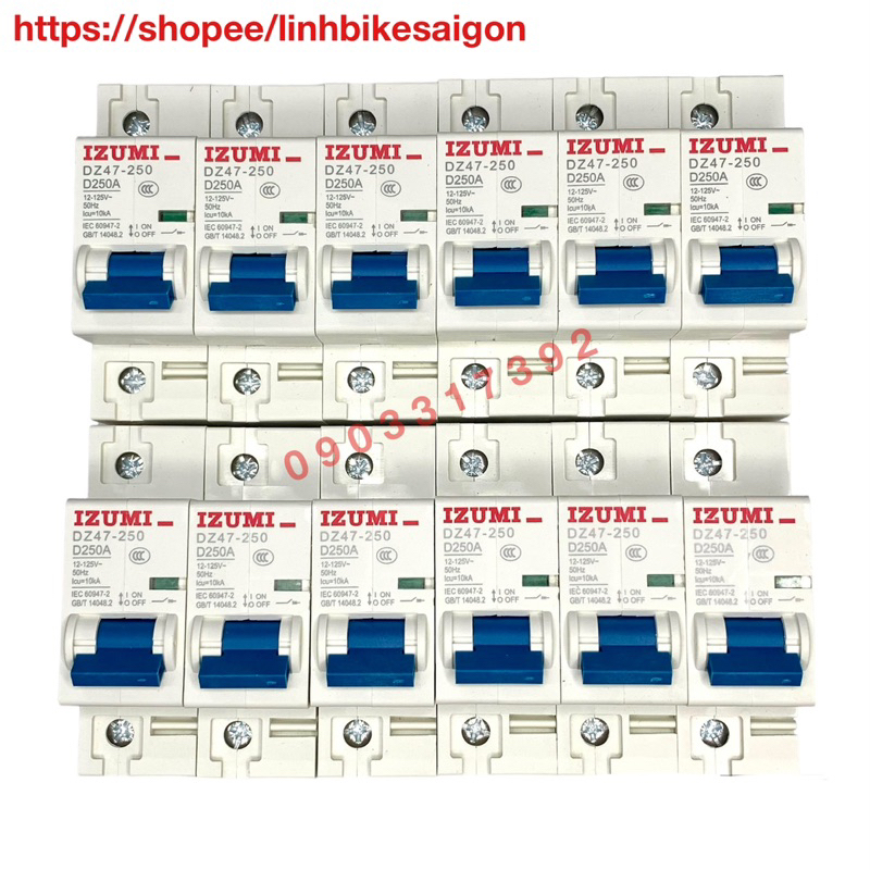 Cầu dao CB IZUMI 125V 250A chuyên dụng cho xe điện