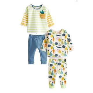 A49300 pyjamas 2 bộ cho bé in hình rau củ