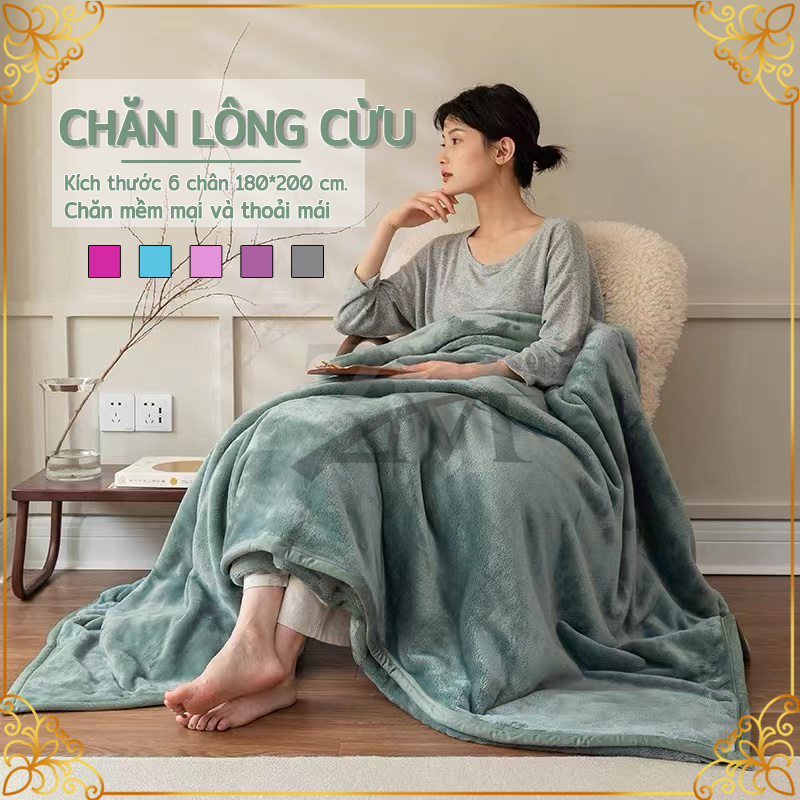 Chăn lông cừu,Chăn nỉ văn phòng,chăn đắp điều hoà giá rẻ,Lông Mềm,Mịn, Không Hề Bị Rụng,1.8x2M,phòng ngủ
