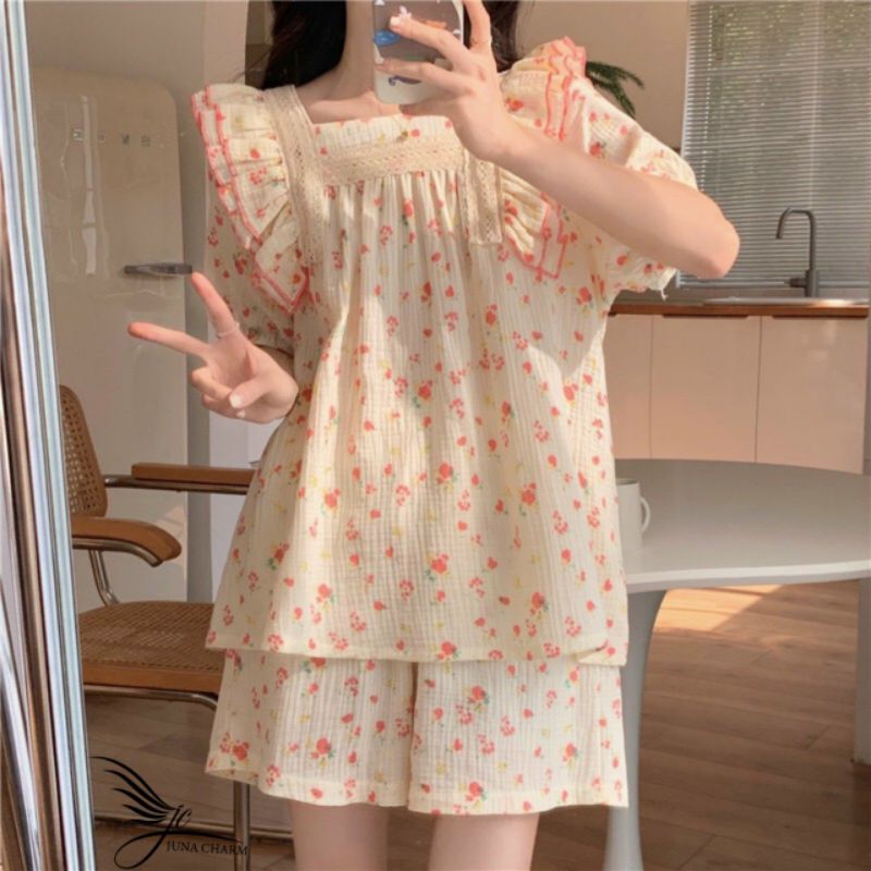 Bộ tiểu mặc nhà xinh xắn. thiết kế luôn được các nàng ưu ái săn đón đây nhé. xinh đốn tym dân chúng ngại gì không rinh í