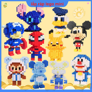 MINI LEGO Bộ Đồ Chơi Lắp Ráp 3D Mô Hình hoạt hình Động vật model kit lego gấu Bearbrick mini Lego răng cưa