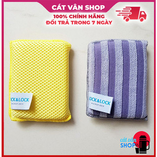 Miếng rửa chén lock&lock microfiber chùi rửa đa năng wel028 wel029