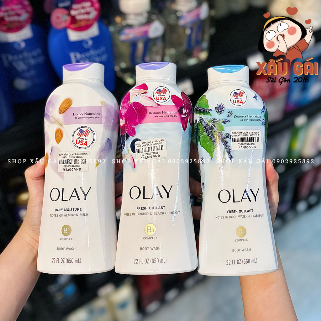Sữa tắm Olay dưỡng da nhiều mùi hương 650ml