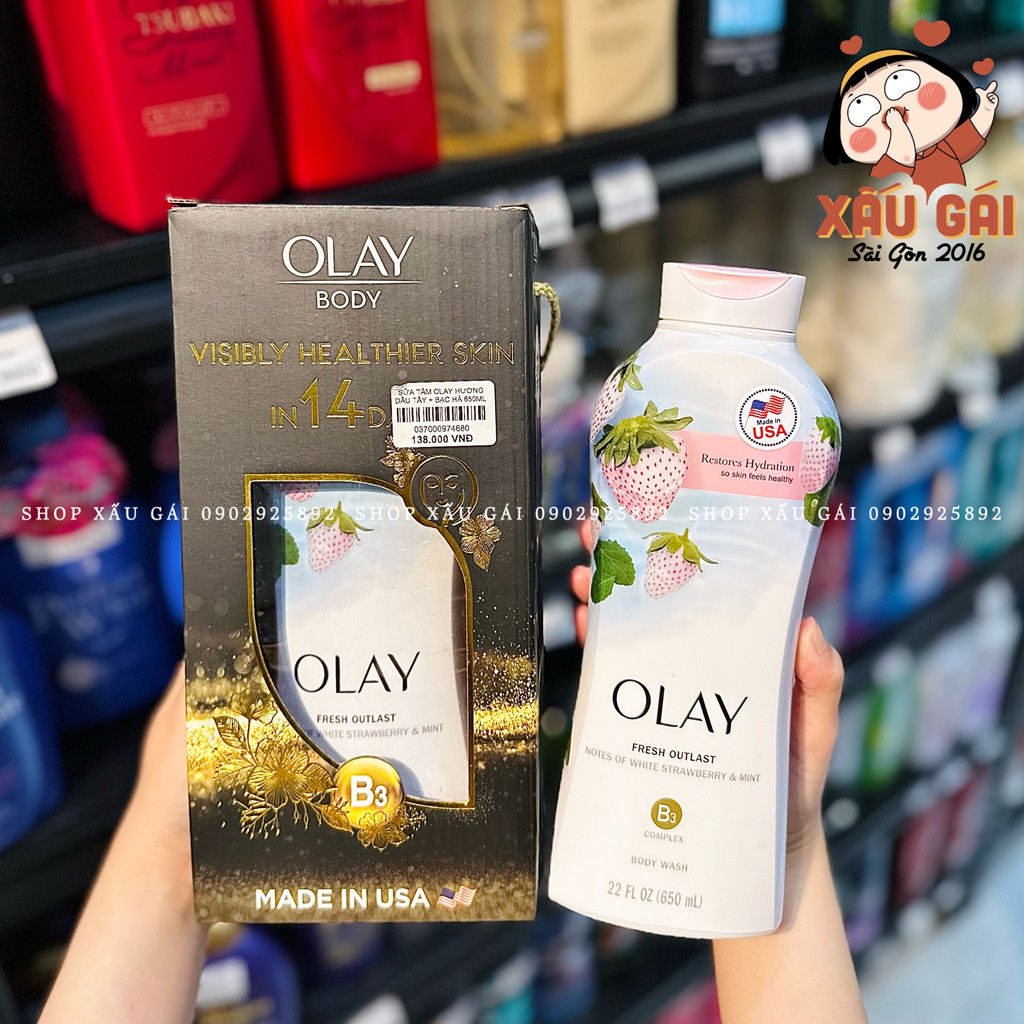 Sữa tắm Olay dưỡng da nhiều mùi hương 650ml