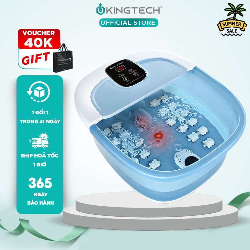 Bồn Ngâm Chân Massage Cao Cấp KINGTECH BM-400, 22 Con Lăn Kết Hợp Ngâm Nước Nóng, Đèn Hồng Ngoại, Sục Khí Thư Giãn