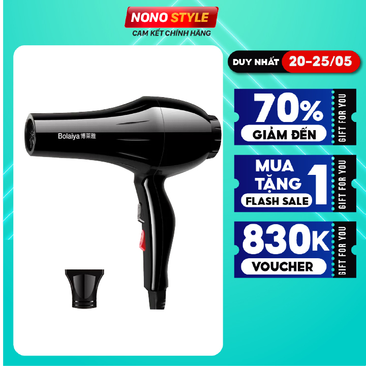 Máy sấy tóc cầm tay Bolaiya cho nam nữ – Hai chiều nóng lạnh công suất lớn, giúp tạo kiểu, dưỡng tóc - BH 3 THÁNG