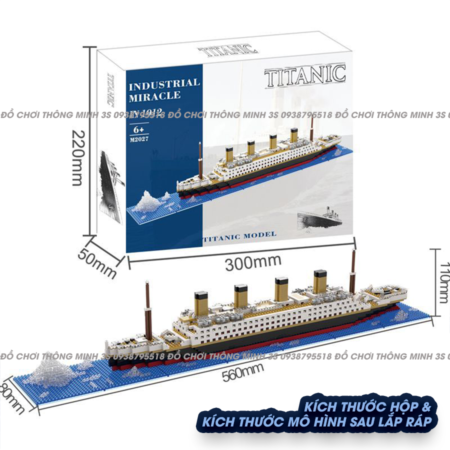 Đồ chơi lắp ráp sáng tạo bé trai, mô hình lắp ráp tàu Titanic