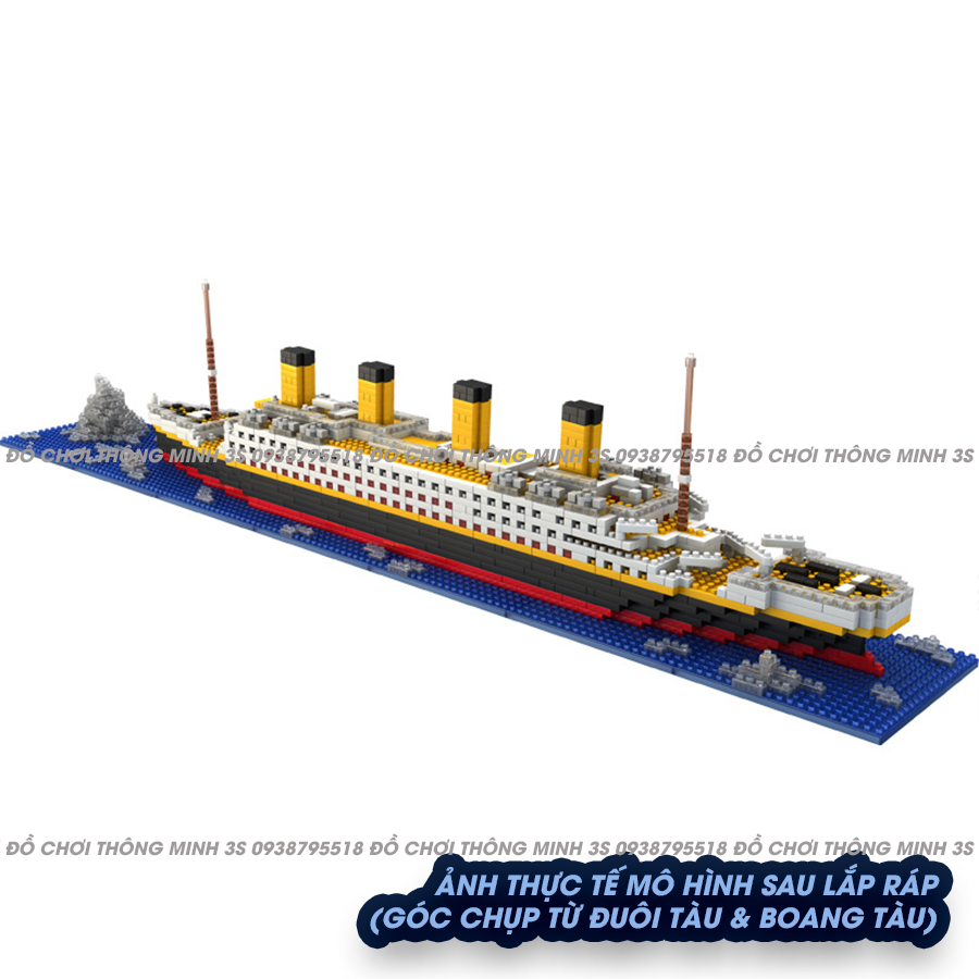 Đồ chơi lắp ráp sáng tạo bé trai, mô hình lắp ráp tàu Titanic