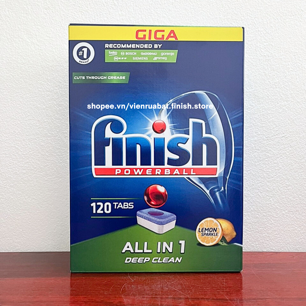 Viên rửa bát Finish All in one 120 viên chuyên dùng cho máy rửa bát máy rửa chén.