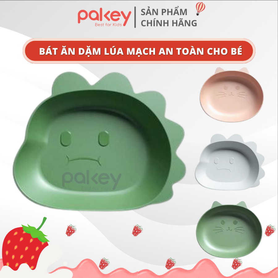 Đĩa Ăn Dặm Nhựa Lúa Mạch Cho Bé - Bát Ăn Dặm Họa Tiết Ngộ Nghĩnh Đáng