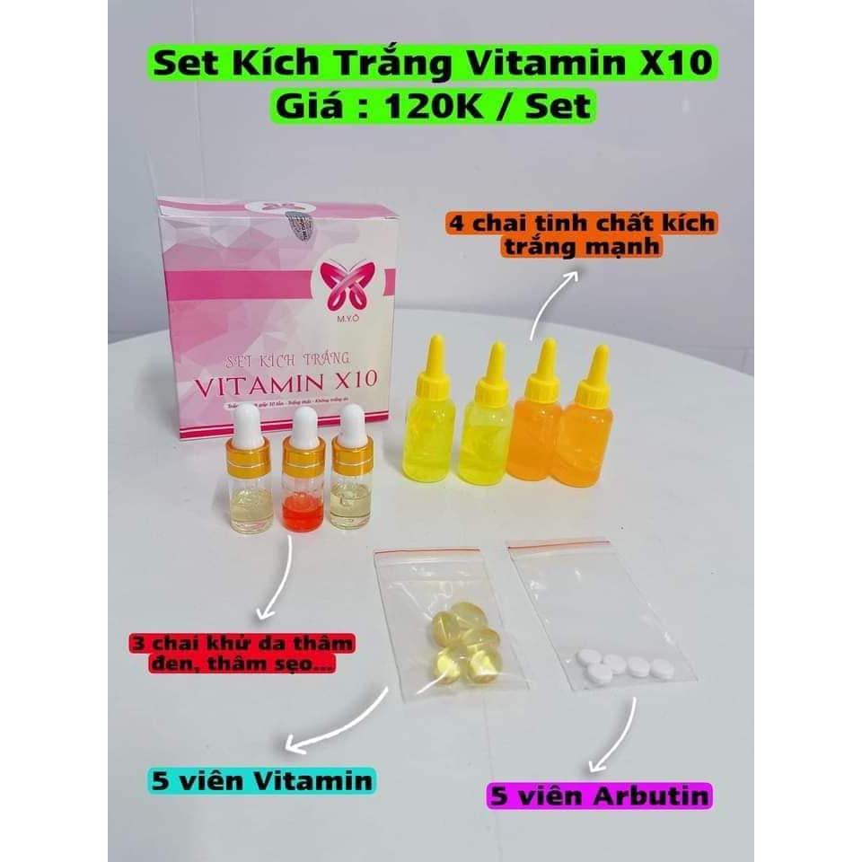 SET KÍCH TRẮNG VITAMIN X10 MYÔ