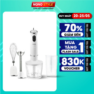 Bộ 6 món máy xay cầm tay CHIGO nghiền bột, đánh trứng, xay thịt - NONOSTYLE BH 12 THÁNG