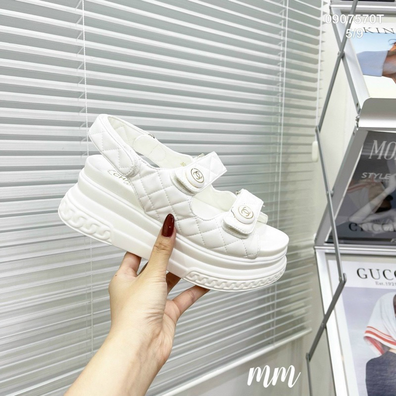 Sandal Ch.anel đế xuồng 7p - Hàng QC fullbox -
