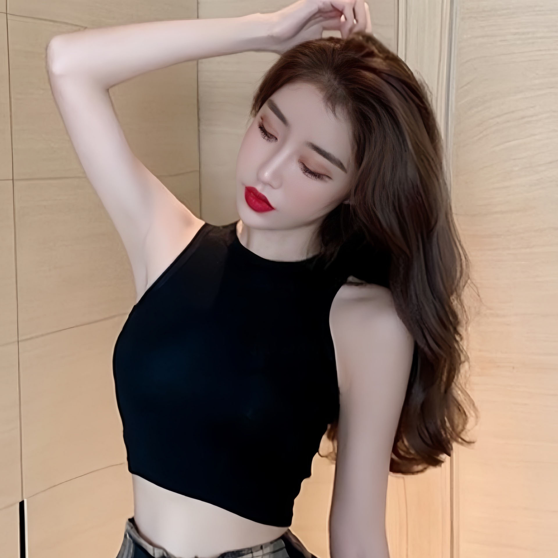Áo Croptop nữ, Áo ba lỗ nữ, sát nách - ôm body - cổ cao