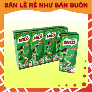 Sữa lúa mạch milo có đường, ít đường lốc 4 hộp x 180ml, 110ml