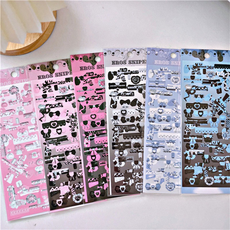 Sticker trang trí kim tuyến họa tiết vũ khí hàn quốc sang trọng