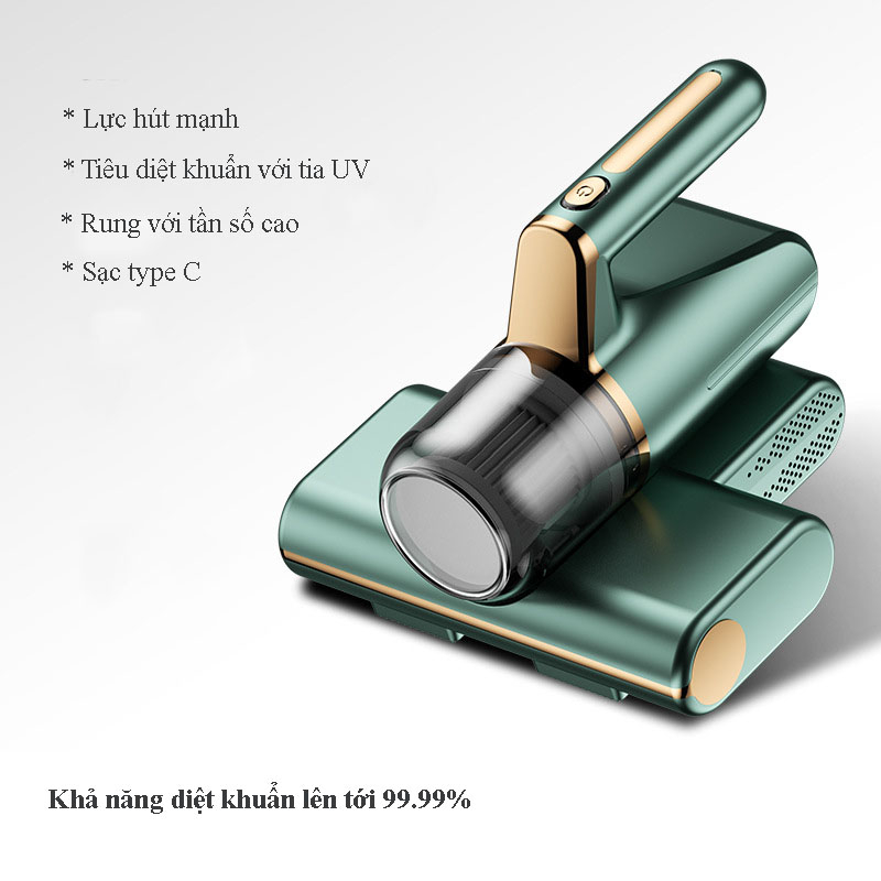Máy hút bụi ga giường không dây lực hút siêu mạnh có tia UV khử khuẩn, máy hút bụi cầm tay chính hãng